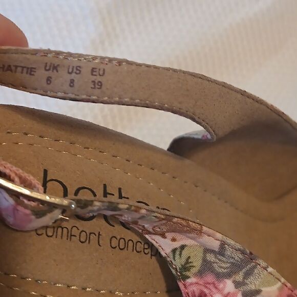 Hotter comfort floral slingback open toe cork wedge espidrille sandals size 8 - Picture 5 of 9